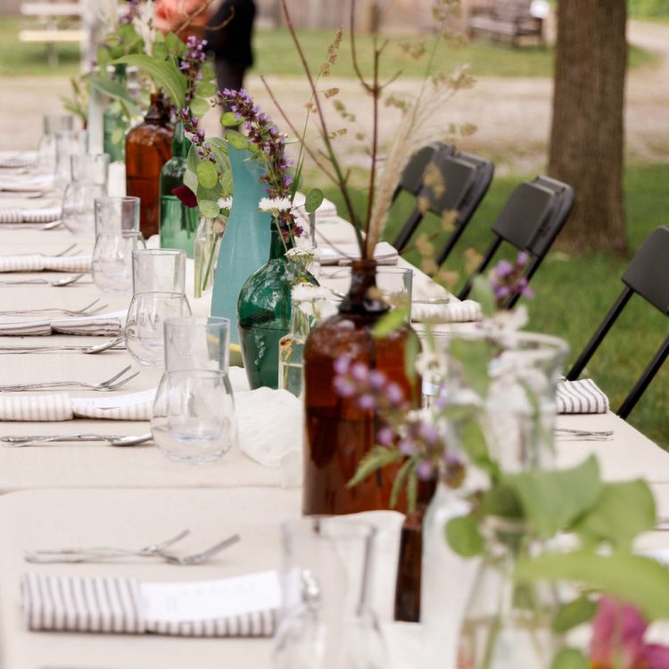 set table table set for dinner in the trees